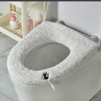 Heated Toilet Seat Pad, Waterproof Polyester Toilet Cushion, Warmth Control, Auto Shut-Off, Modern Design, Family Use, Bathroom Relaxation, Comfort Pad TOPLIU