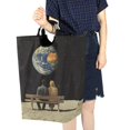 thumbnail image 4 of Yayeee Freestanding Laundry Hamper with Handle Collapsible Large Storage Basket for Clothes, Sitting on The Moon, 4 of 7