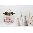 thumbnail image 2 of Eveokoki 11" Merry Xmas Decorations Welcome Signs for Front Door, Classical Christmas Wreath Hanging Xmas Ornaments for Home Wall Decor, 2 of 5