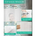 thumbnail image 4 of No Hook Shower Curtains with Snap in Liner, Spring Floral Waterproof Fabric Shower Curtain, White Daisy Duck Greenery Blue Double Layers & See-Through Top Window Bathroom Curtains 72''x96'', 4 of 6