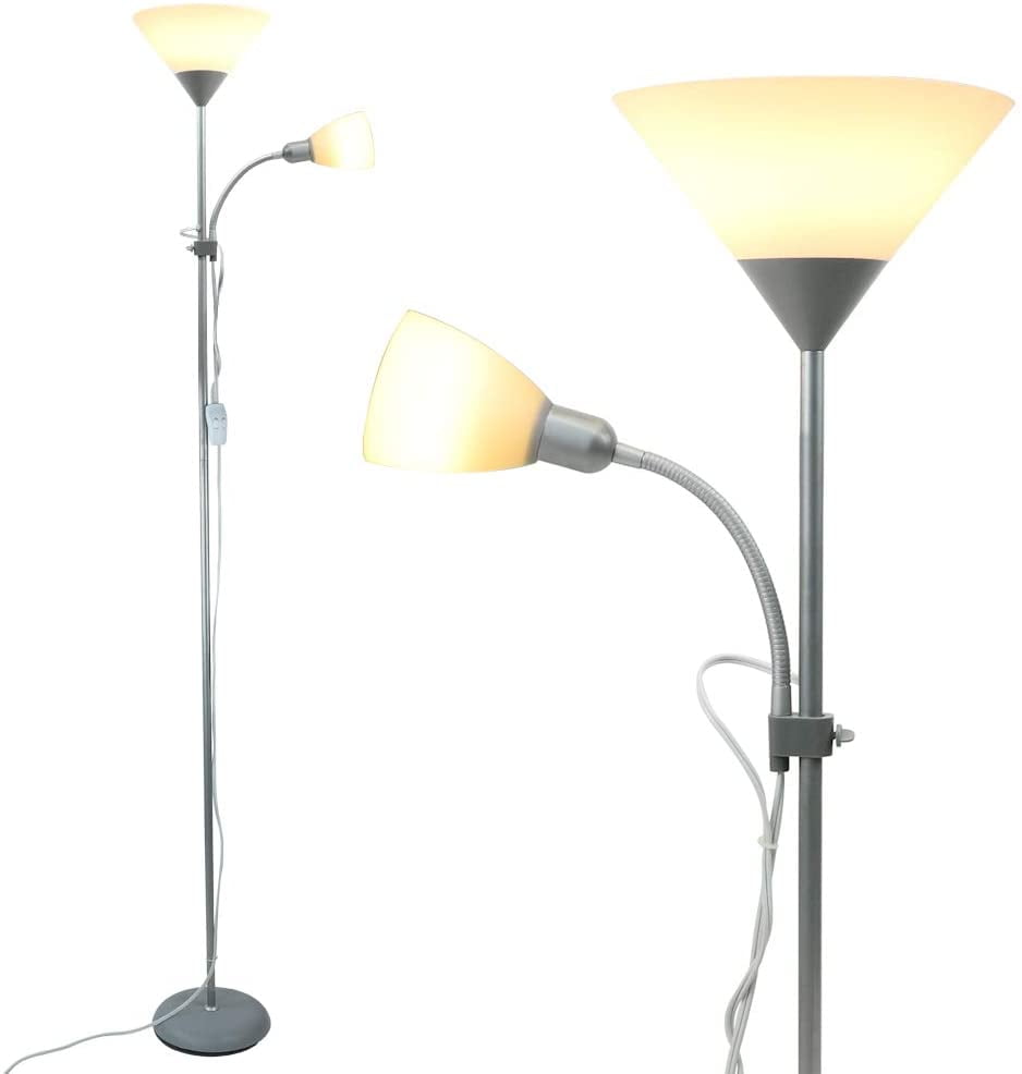 DLLT Modern Floor Lamp 2 Light, Torchiere Living Room Floor Lamp with ...