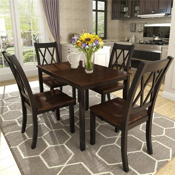5 Piece Dining Table Set Modern Kitchen Table Sets With Dining Chairs For 4 Heavy Duty
