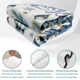 thumbnail image 4 of Quilts Queen Size Bedding Set, Blue Snowman Christmas Lightweight Quilted Comforter, Xmas Tree Balls Pine Needle Vintage Reversible Bedspread Coverlet with Pillow Covers for All Season, 90" x 96", 4 of 9