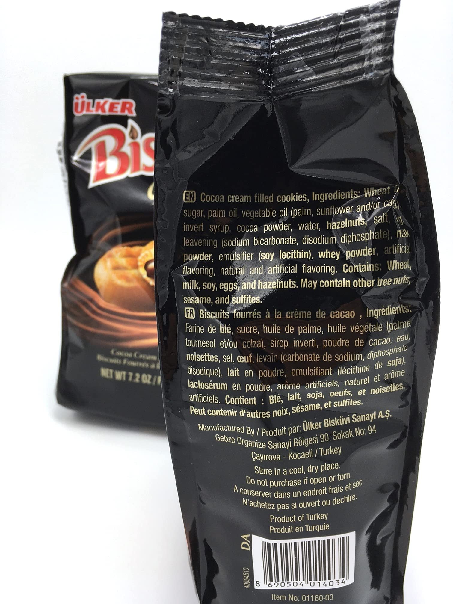 Ulker Biskrem 7.02oz each Pack of 6 Cocoa Cream Filled Cookies ( 205gr)