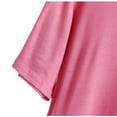 thumbnail image 4 of Women's Vintage Comfy Casual Shirts Solid Color Round Neck Blouse Y2K Tops Dressy Casual Fashion 2024 Short Sleeve Tunic Tops Loose Fit Flowy Summer Clothes for Teen Girls Hot Pink T Shirts XL, 4 of 5