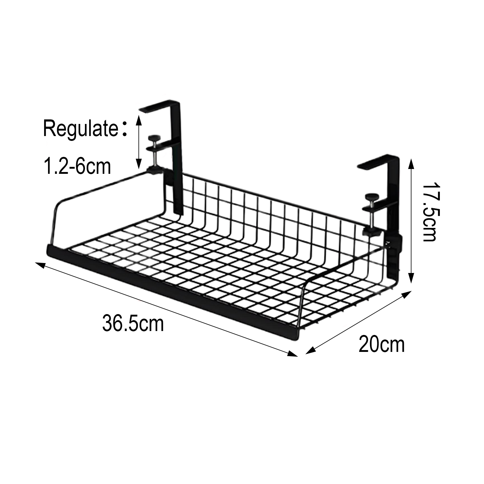 Storage Rack Under-Desk Cable Management Tray Hollow Design Easy to Install Adjustable Cable Management Rack