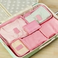 thumbnail image 3 of 6 Piece Travel Storage Bag Waterproof Travel Luggage Storage Bag Set Packing Cubes for Suitcases Pink, 3 of 6