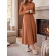 thumbnail image 2 of Cueply Dresses for Women Casual Long Sleeve Fall Spring Mock Neck Pullover Long Dresses with Pockets, 2 of 6