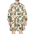 thumbnail image 2 of Beige Buffalo Skull Cactus Pattern Wearable Oversized Blanket,Wearable Blanket Hoodie for Adults,Cozy Hooded Blankets with Super Pockets,Super Warm Fuzzy Pullover for Women & Men, 2 of 6