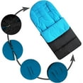 thumbnail image 3 of Casewin Universal Baby Stroller Footmuff Waterproof & Windproof Pram Footmuff Sleeping Bag Buggy Footmuff Warm Crystal Velvet Lined Footmuff for Most Pushchairs Strollers (Blue), 3 of 6