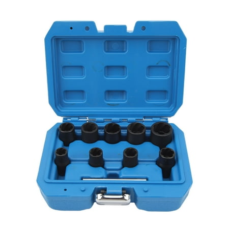 

price crash 10PCS Twist Impact Socket with 8mm Straight Rod 3/8in Drive 10 to 19mm Bolt Removal Extractor Tool Set