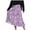 A Purple, variant on Women's Summer Midi Skirts Elastic High Waist Flowy Casual Summer Trendy Printed Boho Beach Vacation Skirt