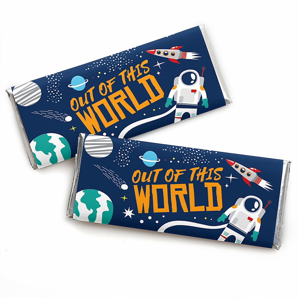 24 Count Blast Off to Outer Space Rocket Ship Baby Shower or Birthday Party Circle Sticker Labels