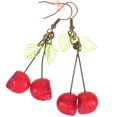 thumbnail image 1 of QUMIIRITY 1Par Aretes Para Mujer Con Calavera Y Cereza En Estilo Gótico Y Punk, 1 of 8