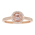 thumbnail image 4 of 14K Rose Gold 1 carat Round Pink Morganite and Diamonds Halo Bridal Set by Hollywood Hills Jewelers, 4 of 8
