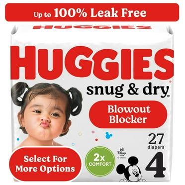 Huggies Snug & Dry Baby Diapers, Size 4 (22-37 lbs), 27 Ct (Select for More Options)