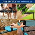 thumbnail image 4 of SereneLife Trampoline Ping Pong Table - Heavy Duty Powder Coated Steel Frame and Connectors - Full Size 94" - Hand Pong Game Table with Paddles, Small, Large Balls - Indoor/Outdoor, Beach, Game Room, 4 of 7