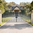 thumbnail image 4 of Chery Industrial Outdoor Swing Iron Gate for Driveway, Security Gate, Outdoor Fence Gate, Vienna Style for Yard, Backyard Patio（20'Basic）, 4 of 8