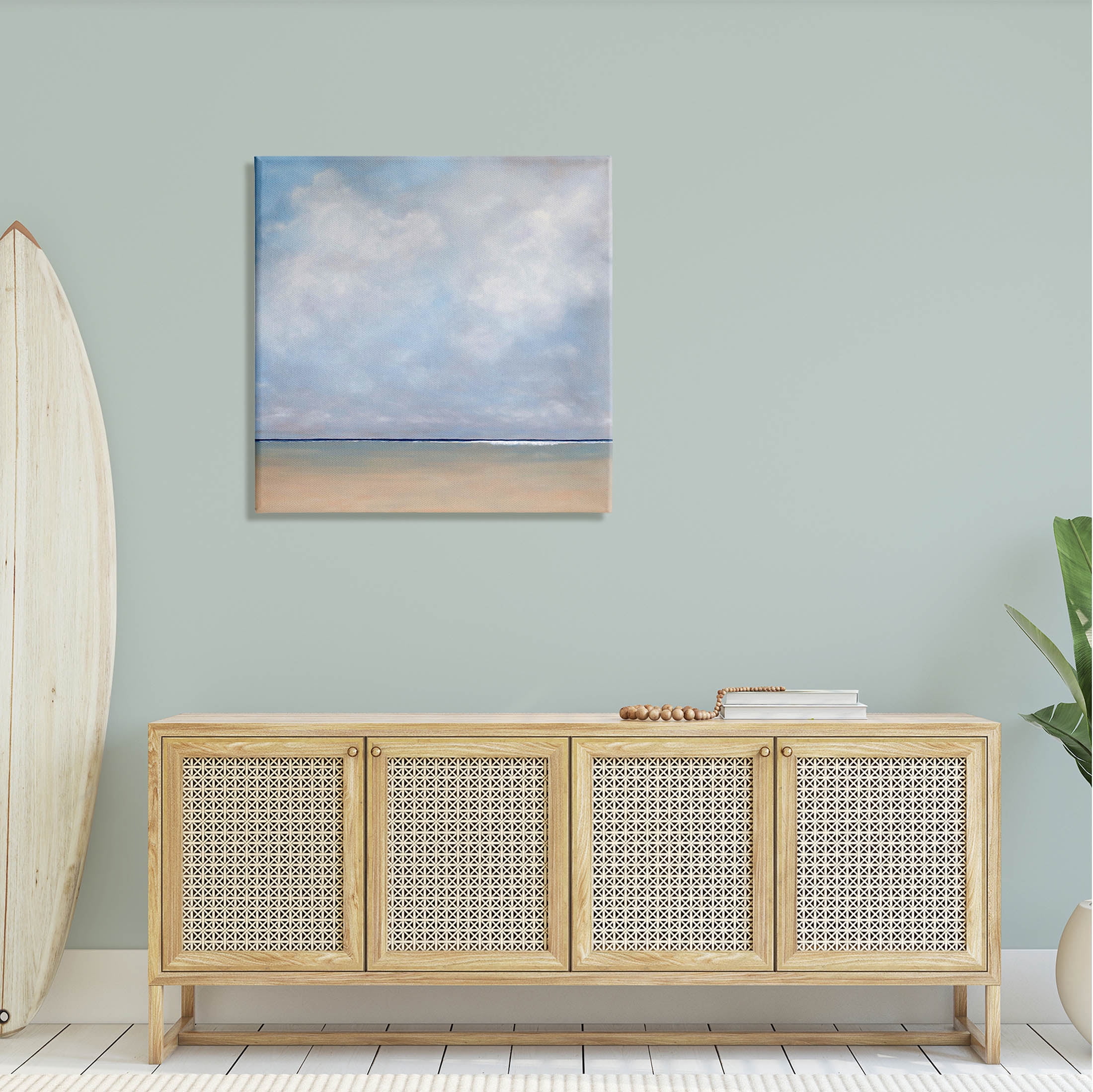 Stupell Industries Abstract Beach Clouds Ocean Horizon Painting Gallery Wrapped Canvas Print Wall Art, Design by Catherine Andersen