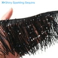 thumbnail image 4 of Uxcell 1 Yard of 4" Black Sequin Fringe Trim DIY Tassel Trim, (2.95 ft/0.9m), 4 of 6