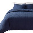 thumbnail image 3 of HomeTrends Navy Clipped Jacquard 3 Piece Duvet Cover Set, 3 of 4