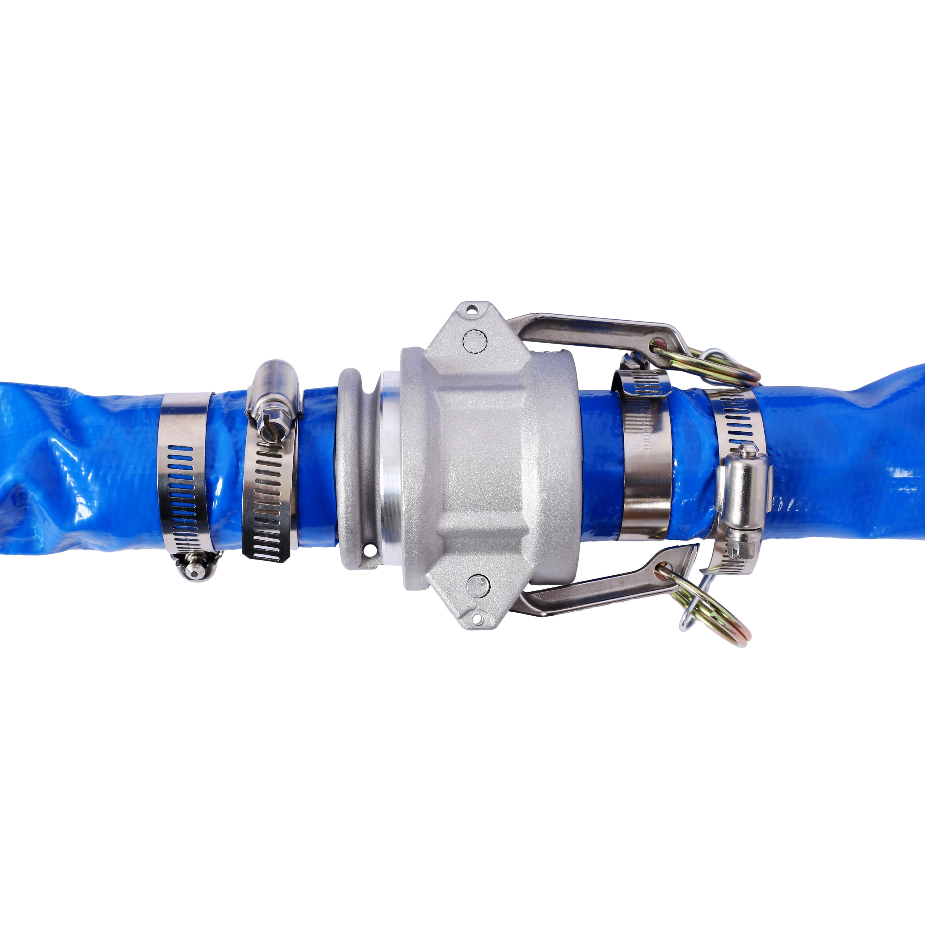 100ft x 1.5in Heavy-Duty PVC Discharge Hose with Aluminum Camlock Couplings (Type E & C) – for Pool, Irrigation, Industrial & Marine Use