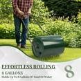 thumbnail image 5 of 16in Heavy Duty Steel Lawn Roller, Extra Large Fillable Water/Sand Garden Yard Roller, Non-Slip U-Shaped Handle for Soil Compaction, Grass Seed Leveling, Lawn Care & Landscaping, Green & Black, 5 of 9