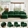 thumbnail image 3 of Lovableguy Chenille Modular Sectional Sofa with 2 Ottomans,Modern Upholstered 4 Seater Modular Cloud Couch with Deep Seat and Tufted Backrest,U-shaped Sofa for Living Room Apartment,Green, 3 of 9