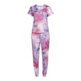 thumbnail image 3 of Secret Treasures Short Sleeve Crew Neck Tie Dye Pajamas (Women's or Women's Plus) 2 Piece Set, 3 of 5