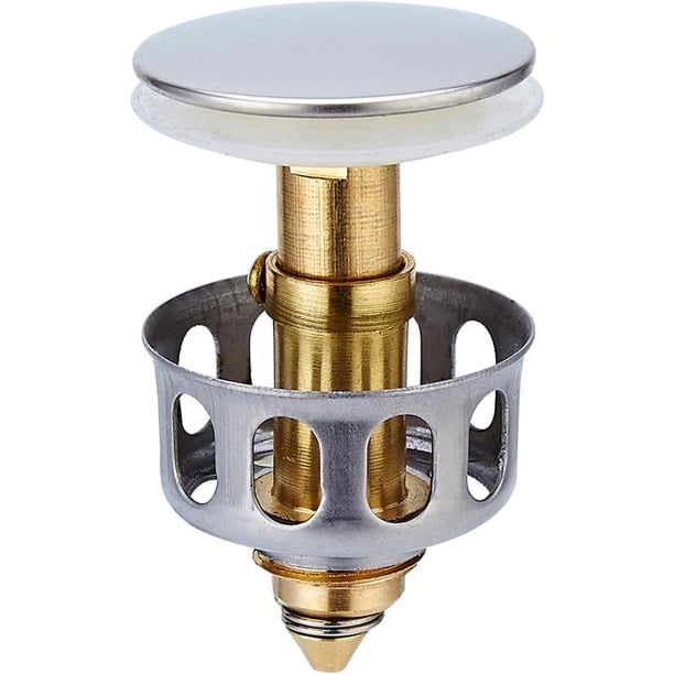 Filtro de drenaje de rebote para lavabo universal de 35 mm, filtro de drenaje emergente para lavabo, tapón de drenaje para lavabo de baño con canasta, accesorios para filtro de núcleo de