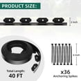 thumbnail image 3 of Landscape Edging Kit, 2 inch Tall 40 ft Garden Edging Border, Lawn Edging with 36 Spikes, Mini Plastic Fence for Landscaping Yard Flowerbeds,Black, 3 of 7