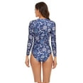 thumbnail image 2 of Purcoar Women's Long Sleeve one Piece Swimsuit Zipper Floral Printed Surfing Bathing Suit, 2 of 6