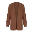 thumbnail image 5 of Odeerbi Cardigan Sweaters For Women Fall Winter Sweaters Trendy Tops Solid Color Medium Long Term Outwear 2025 Long Sleeve Coat Coffee, 5 of 6