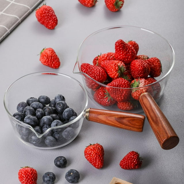 Juego de 2 Cacerolas con Mango de Madera para Leche, Café, Leche, Calentador, Utensilios de Cocina Pequeños perfecl mini cacerola