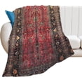 thumbnail image 6 of Antique Persian Red Rug Flannel Fleece Throw Blankets 50"X40" Lightweight Fluffy Winter Fall Blanket Cozy Soft Fuzzy Plush Home Decor for Couch Bed Sofa Bedroom Living Room Travel, 6 of 6
