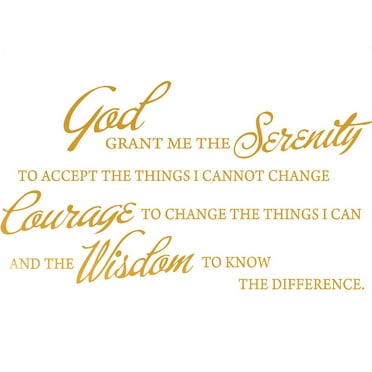 GOLD(CHROME MIRROR) 22" x 12" God grant me the serenity PRAYER BIBLE... Vinyl Wall Art Home Decor Decal Sticker
