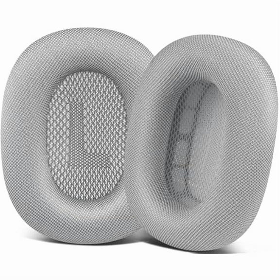 YJJSKEJI Replacement Ear Pads for Apple Airpods Max Over-Ear Headphones, Earpads Cushions with Durable Mesh Fabric, Softer Foam and Magnet-Silver