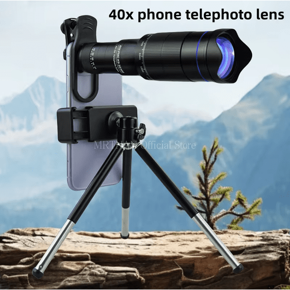Professional Telescope Monocular HD 40X Zoom Phone Lens Camera Telephoto With Tripod Metal Telescope For Tourism Camping