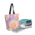 thumbnail image 2 of Large Canvas Bag 13.5x5.1x15 Inch Canvas Bag Shopping Canvas Bag Suitable For Outing Shopping Travel Out Of Large Capacity Storage Chrysanthemums Cream, 2 of 9