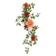 thumbnail image 5 of perfeclan Artificial Flower Swag Centerpiece Garland, Handmade Rustic Silk Flower, Wedding Arch Flower for Ceremony Backdrop Home Table Orange, 5 of 9