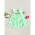 thumbnail image 2 of Bagilaanoe Toddler Baby Girl Summer Dress Flower Ruffle Fly Sleeve A-line Princess Dresses 9M 12M 18M 24M 3T 4T 5T Kid Layered Tulle Patchwork Skirt, 2 of 9