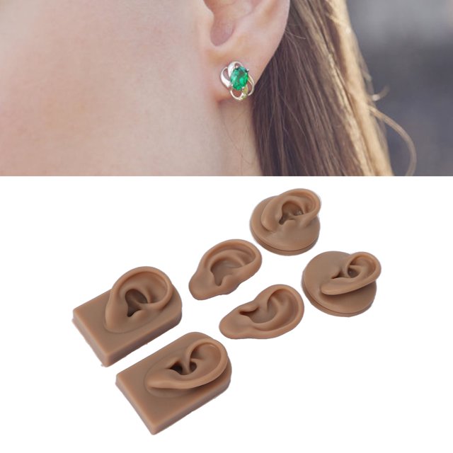 Accesorios de exhibición de simulación, 3 pares de orejas de silicona, modelo de oreja humana, características mejoradas
