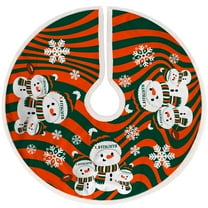 Miami Hurricanes Snowman Sherpa Christmas Tree Skirt
