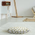 thumbnail image 3 of Bee Round Floor Cushion with Handle, Continuous Happy Buzzing Animal Pattern on Plain Backdrop, Decorative Pillow for Living Room & Dorms, 18" Round, Yellow Charcoal Grey, by Ambesonne, 3 of 4
