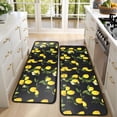 thumbnail image 4 of Kitchen Rugs Sets Of 2,Yellow Lemon Fruit Flowers Black Pattern Anti Fatigue Kitchen Mat Rugs Non Slip Washable,Decorative Kitchen Floor Mats for Kitchen,Sink,Laundry,17"x47"+17"x47", 4 of 5