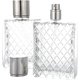 thumbnail image 2 of Botella cuadrada, botella cuadrada de vidrio transparente para llenarse, con atomizador de perfume y tapa, recargable compatible con 100ml, accesorios de viaje Afortunado Sencillez, 2 of 5