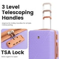 thumbnail image 3 of Luggage Sets 6 Piece, Hardshell ABS Suitcase with Spinner Wheel TSA Lock, Travel Luggage with Duffel Bag, Light Purple, 3 of 8