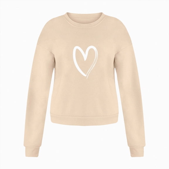 NOLDARES Womens Oversized Sweatshirt No Hood Fall Crewneck Graphic Pullover Sweatshirts Vintage Long Sleeve Tops,Beige,S