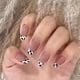 thumbnail image 1 of Presione sobre las uñas: uñas postizas largas, cubierta completa, puntas de uñas postizas rosas, diseño de estilo AMOR, uñas para mujeres y niñas, 24 piezas, 1 of 5