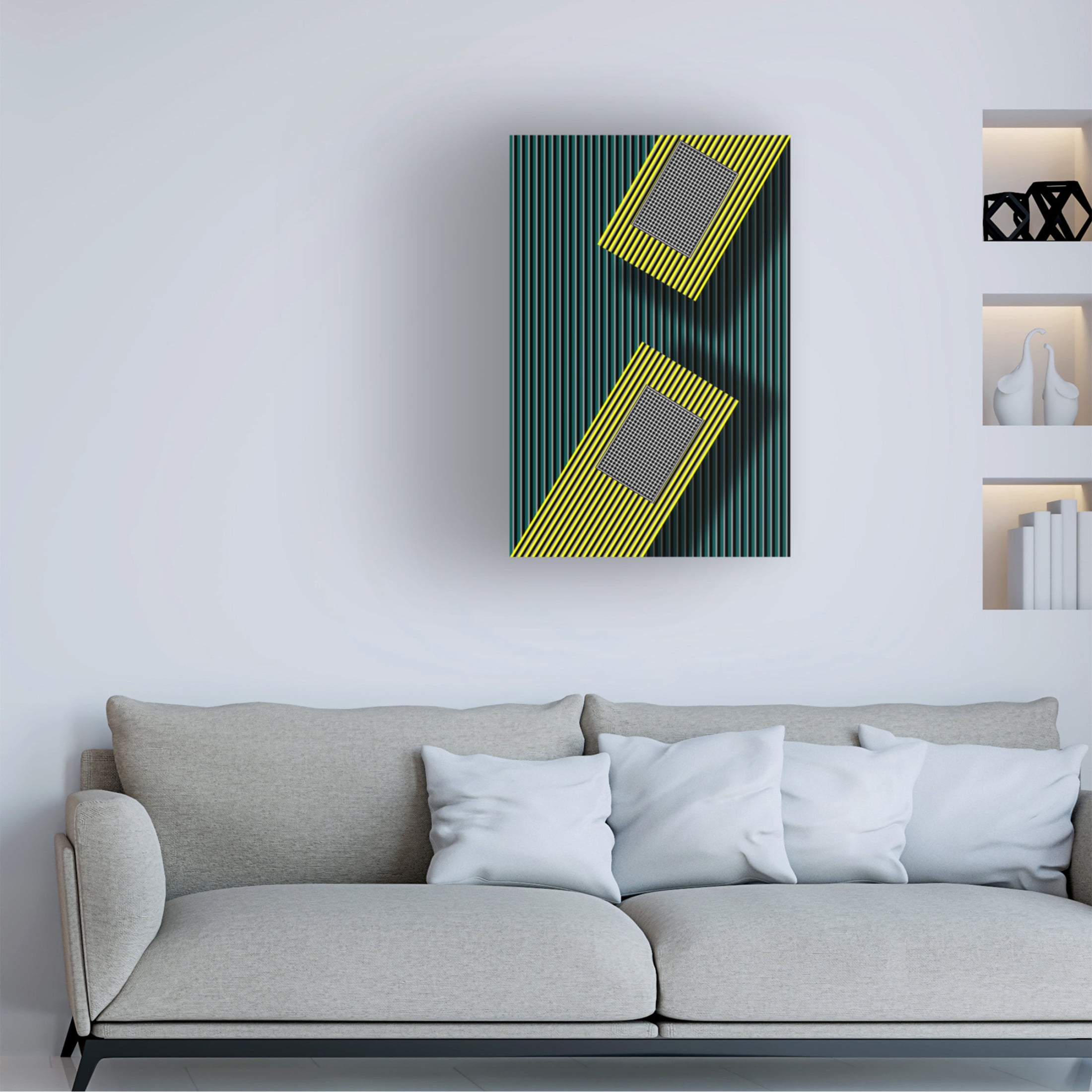Canvas Wall Art - aRRO  'Abstract Green' Wall Art for Living Room, Bedroom, or Office D?cor by Trademark Fine Art - 22 x 32 Inches